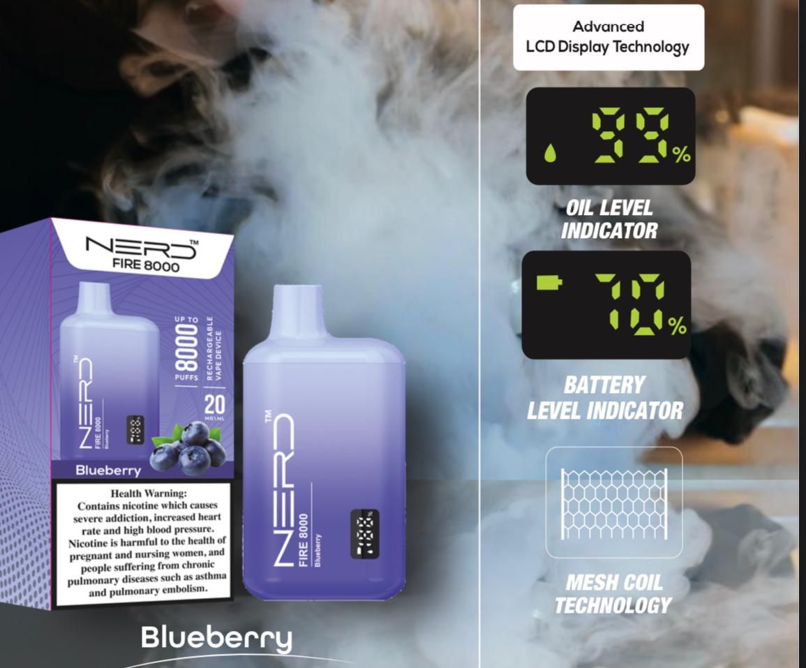 Nerd Fire 8000 Puffs Disposable Vape in UAE