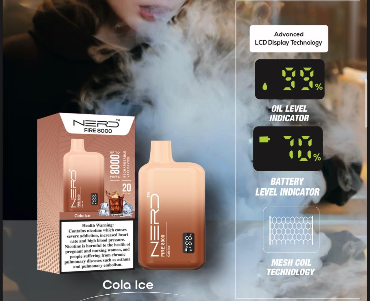 Nerd Fire 8000 Puffs Disposable Vape in UAE