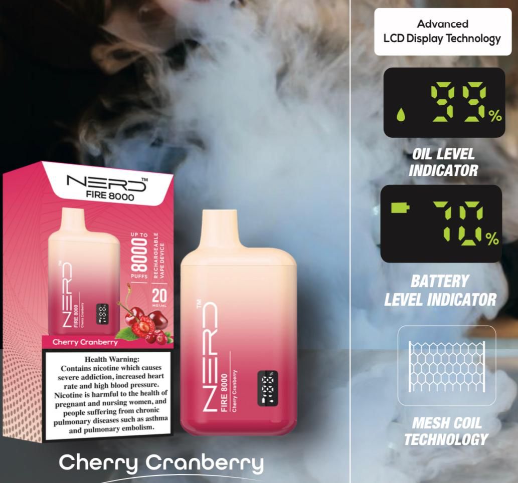 Nerd Fire 8000 Puffs Disposable Vape in UAE