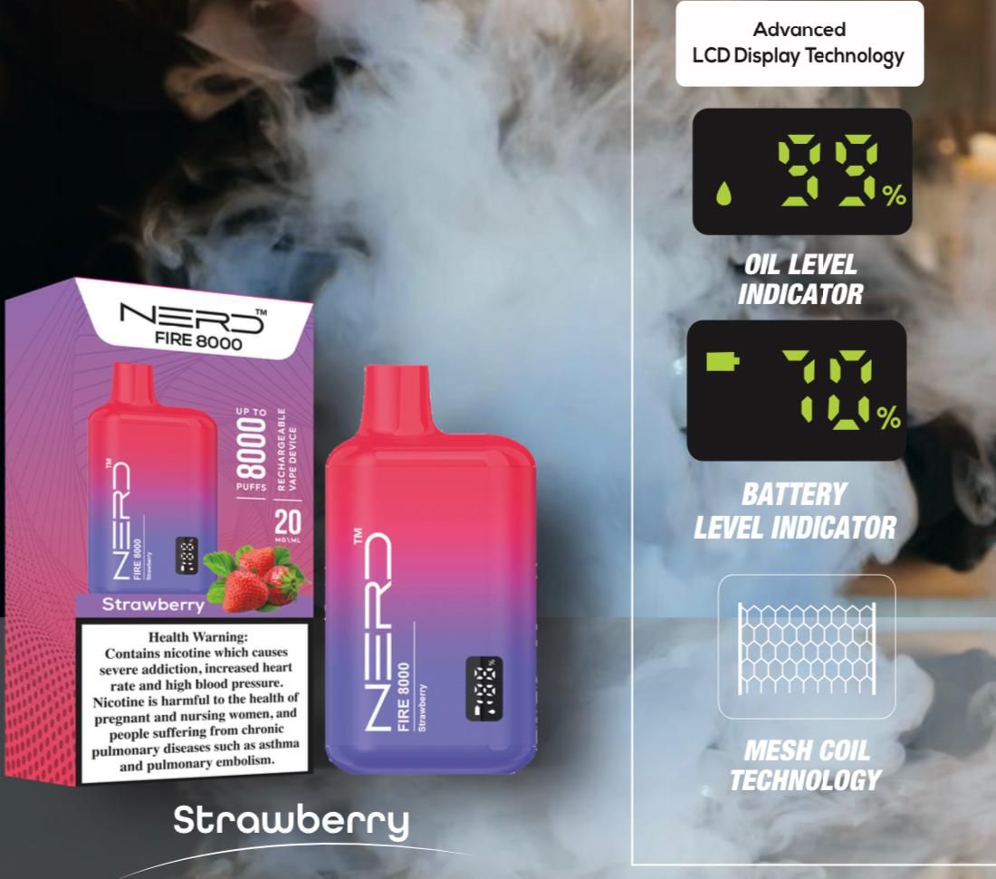 Nerd Fire 8000 Puffs Disposable Vape in UAE