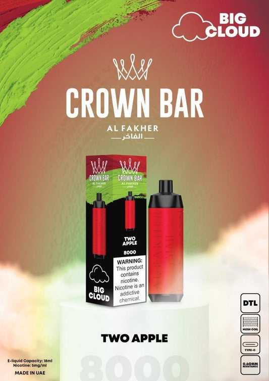 Al Fakher 8000 Puffs Crown Bar Best Disposable Vape in Dubai