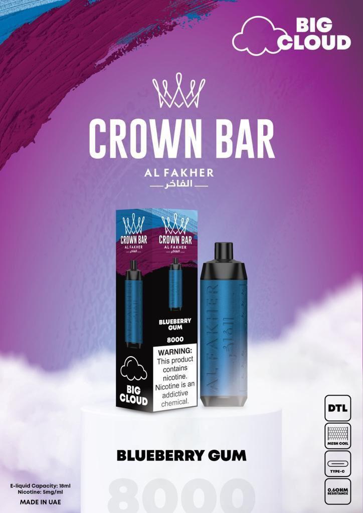 Al Fakher 8000 Puffs Crown Bar Best Disposable Vape in Dubai