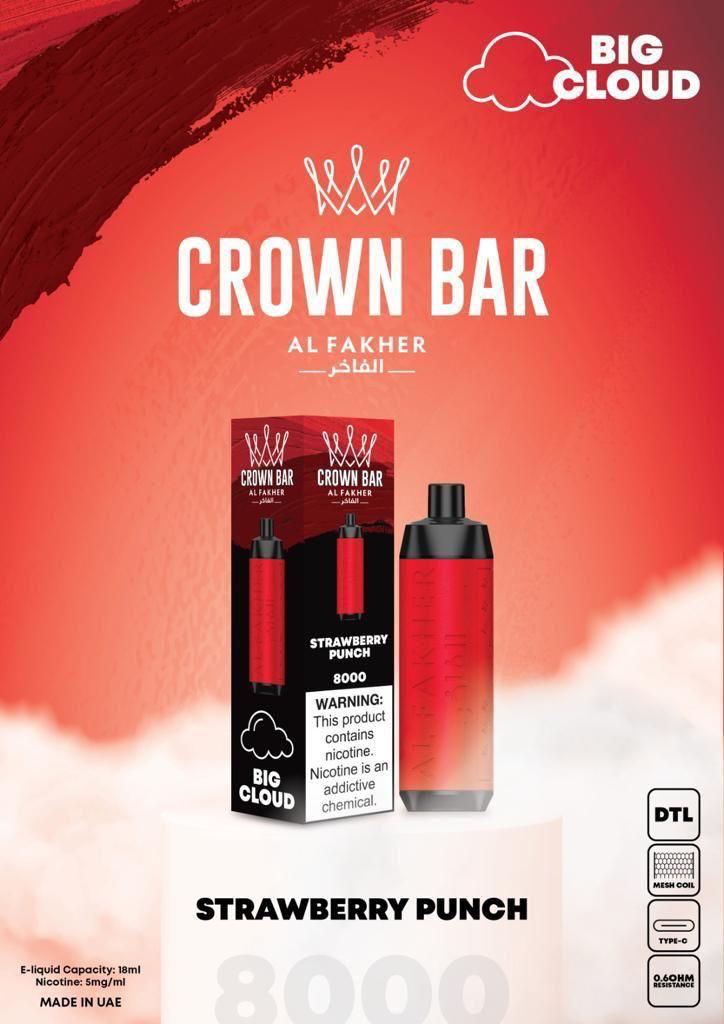 Al Fakher 8000 Puffs Crown Bar Best Disposable Vape in Dubai