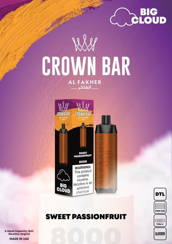 Al Fakher 8000 Puffs Crown Bar Best Disposable Vape in Dubai