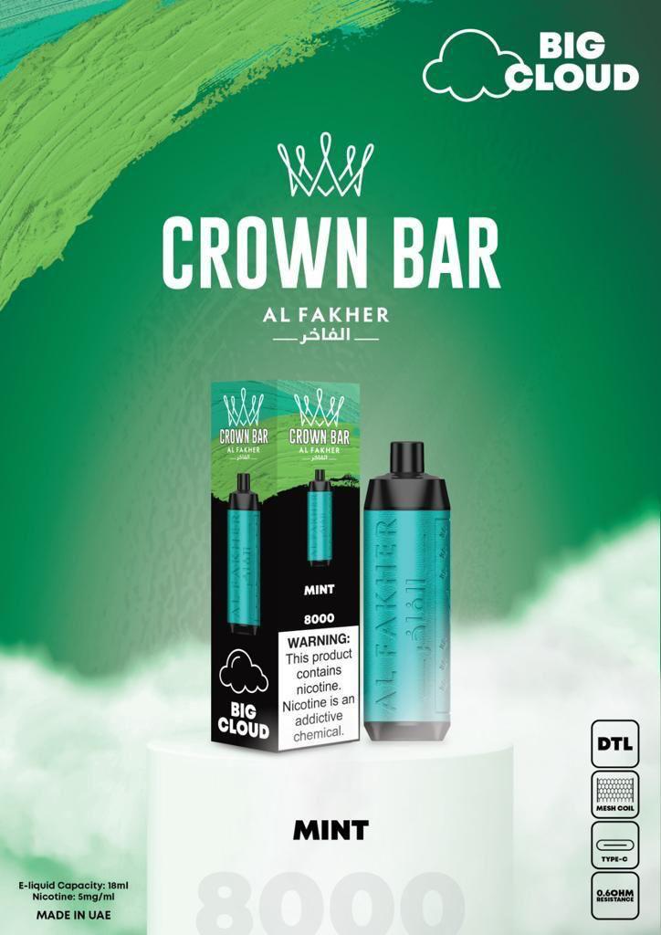 Al Fakher 8000 Puffs Crown Bar Best Disposable Vape in Dubai