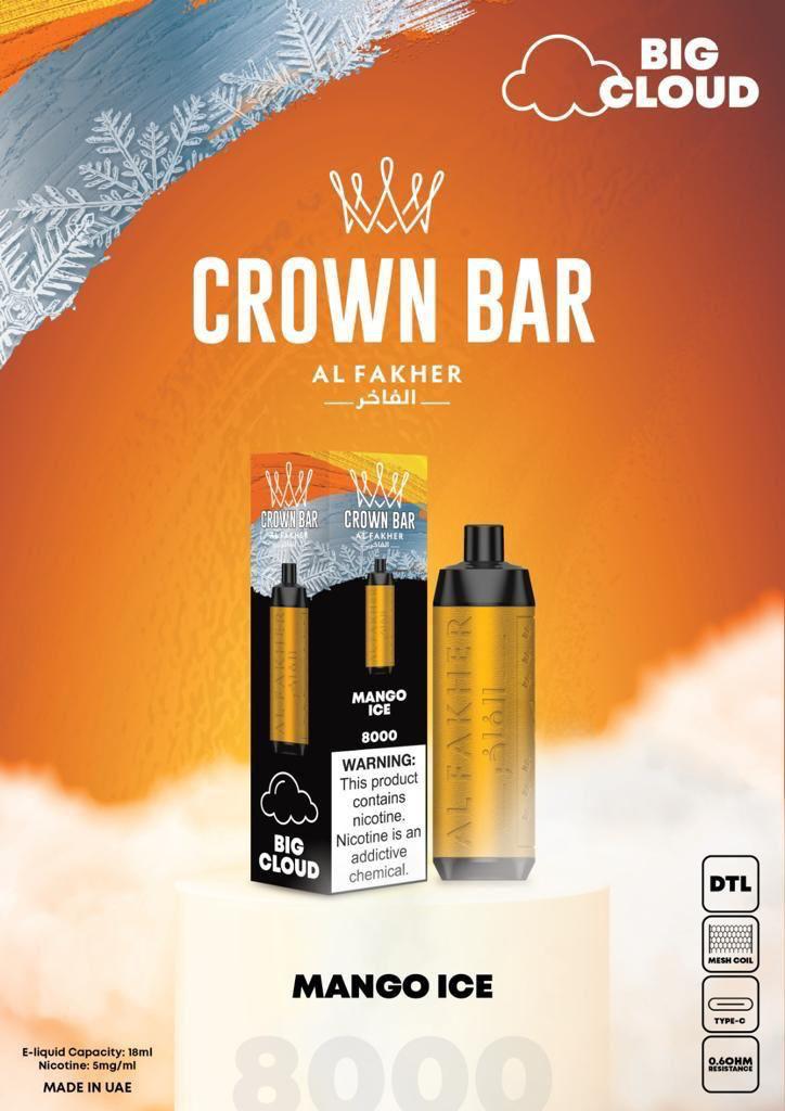 Al Fakher 8000 Puffs Crown Bar Best Disposable Vape in Dubai