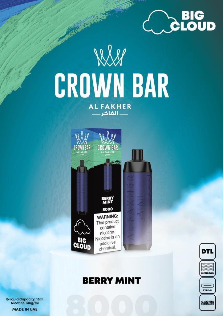 Al Fakher 8000 Puffs Crown Bar Best Disposable Vape in Dubai