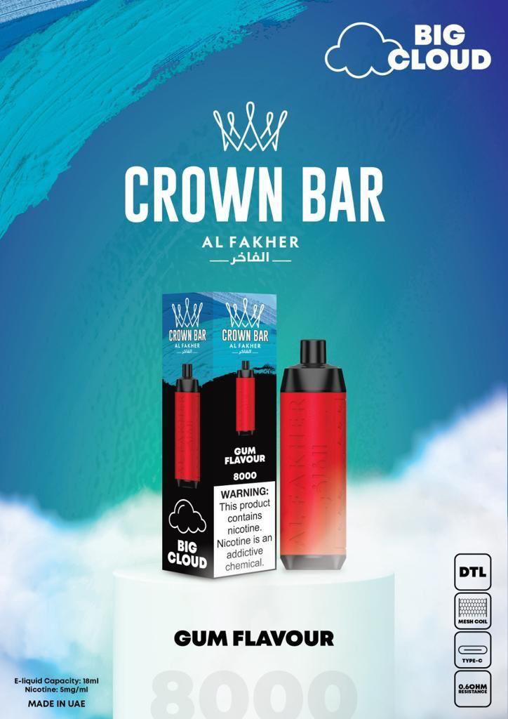 Al Fakher 8000 Puffs Crown Bar Best Disposable Vape in Dubai