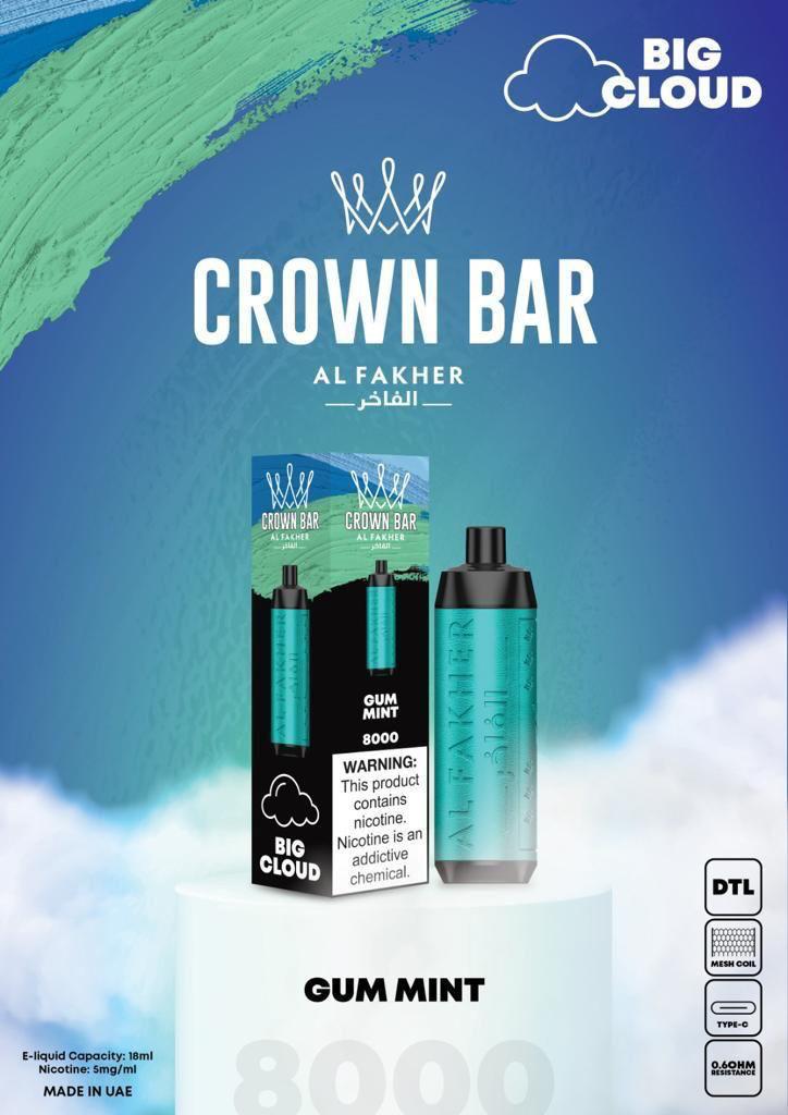 Al Fakher 8000 Puffs Crown Bar Best Disposable Vape in Dubai