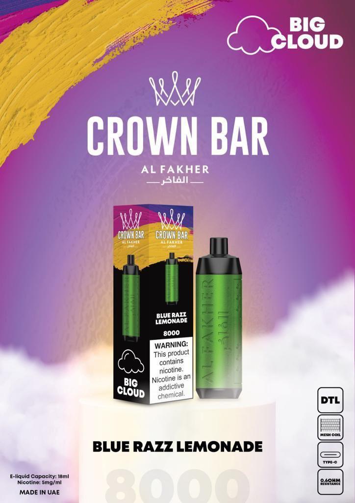 Al Fakher 8000 Puffs Crown Bar Best Disposable Vape in Dubai