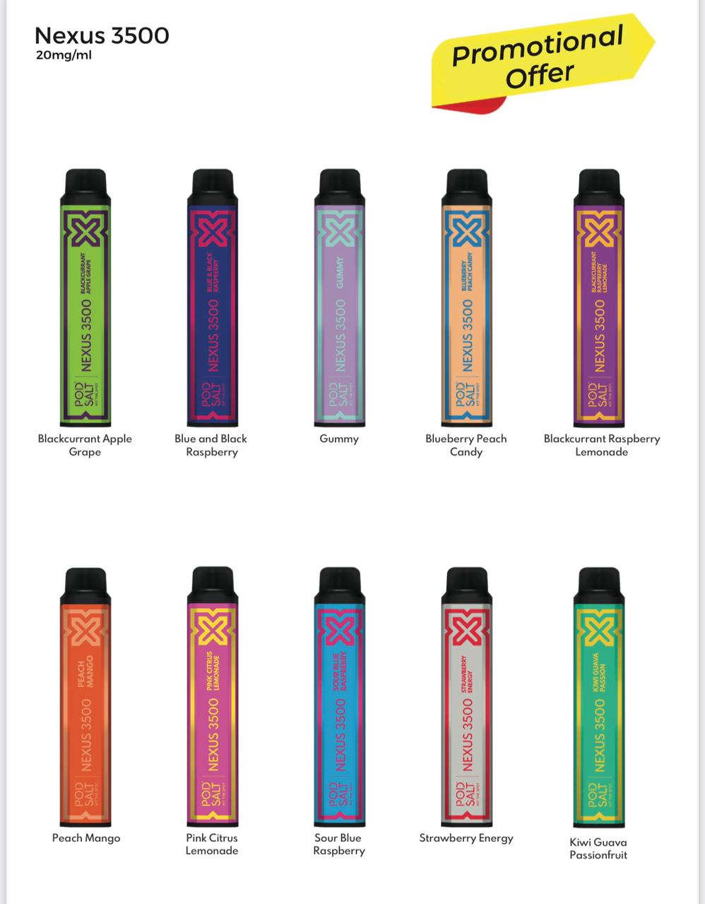 NEXUS 3500 PUFFS DISPOSABLE VAPE IN UAE