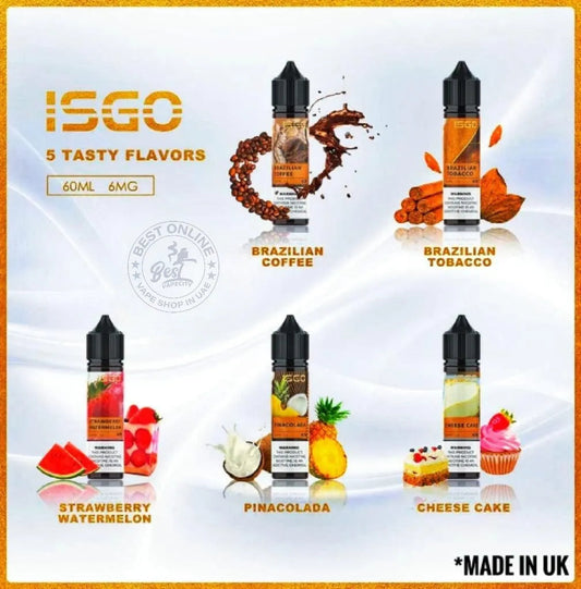 ISGO 60ML E LIQUID 6MG ALL FLAVORS IN UAE