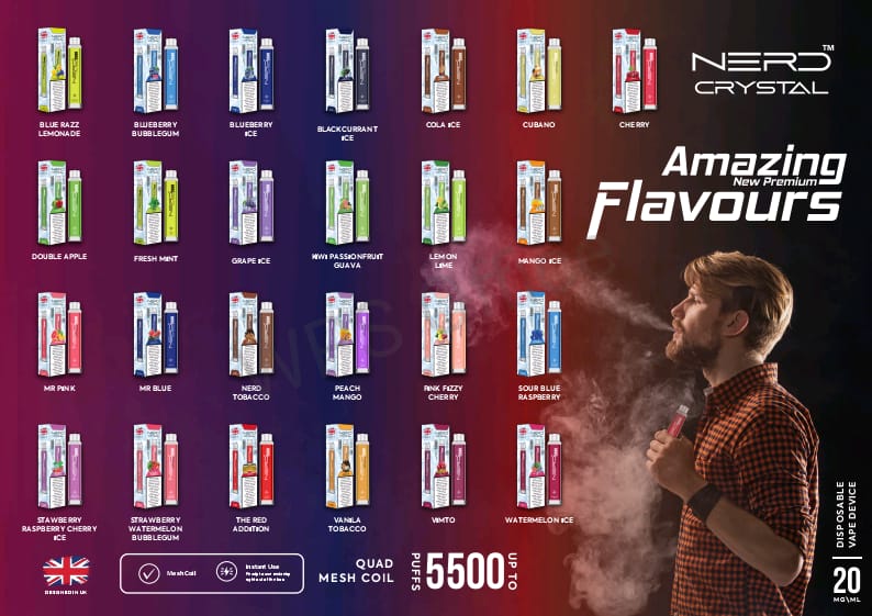 NERD Crystal Disposable Vape 5500 Puffs in Dubai UAE