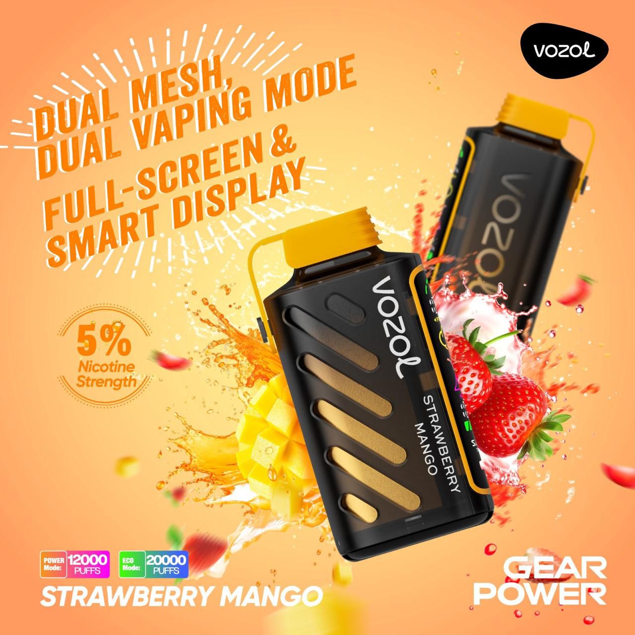 VOZOL Gear Power 20000 Puffs Disposable Vape In UAE Dubai