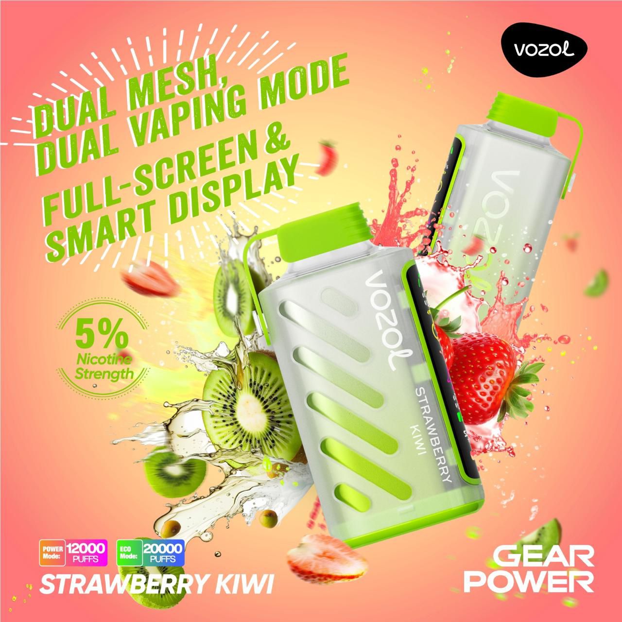 VOZOL Gear Power 20000 Puffs Disposable Vape In UAE Dubai