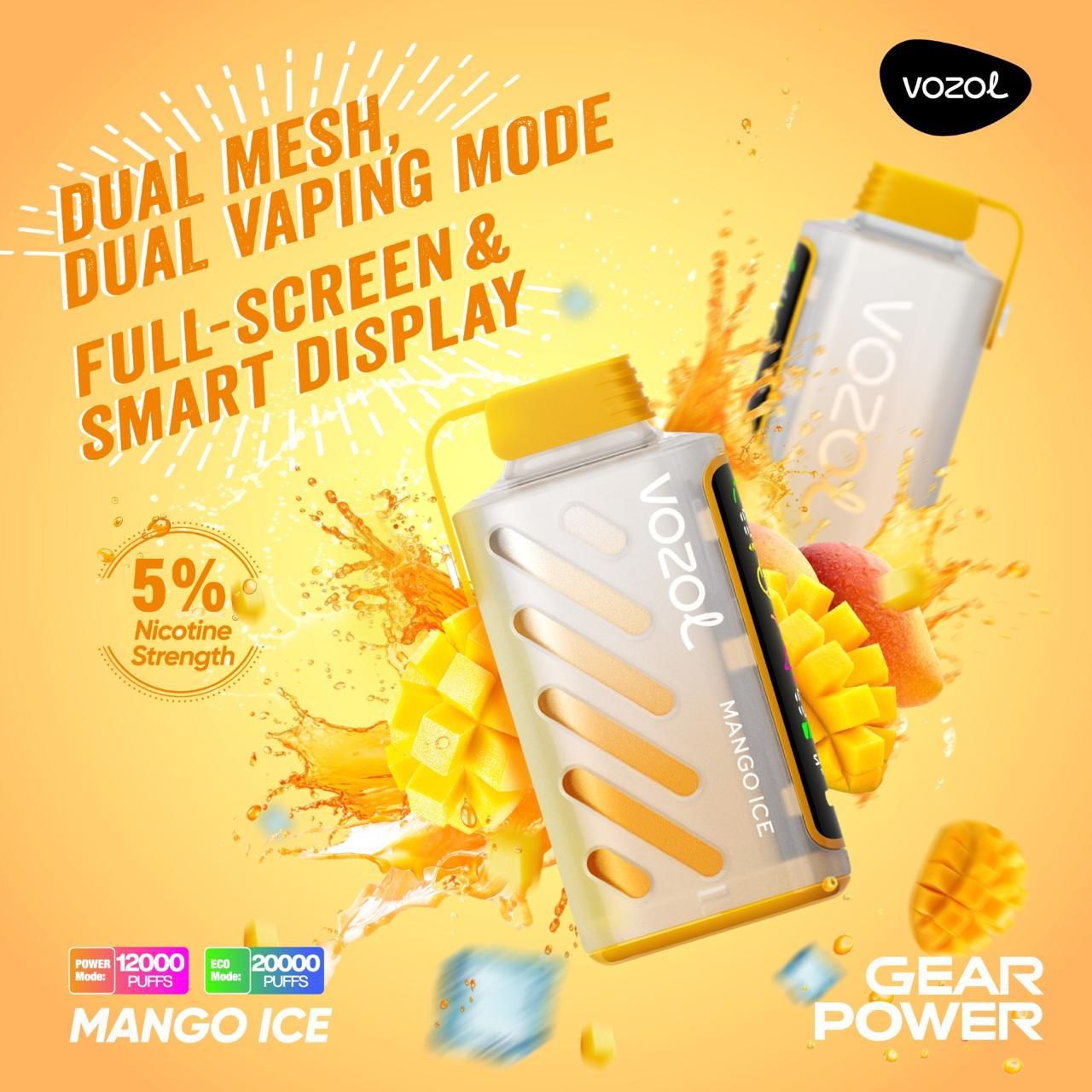 VOZOL Gear Power 20000 Puffs Disposable Vape In UAE Dubai