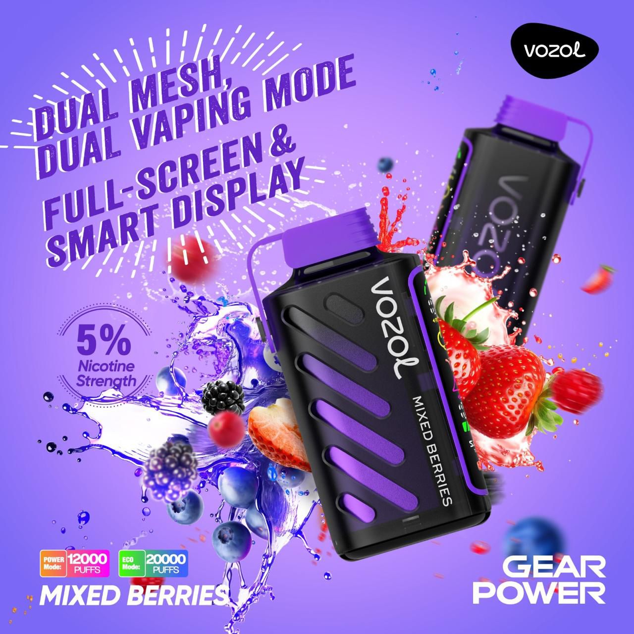 VOZOL Gear Power 20000 Puffs Disposable Vape In UAE Dubai