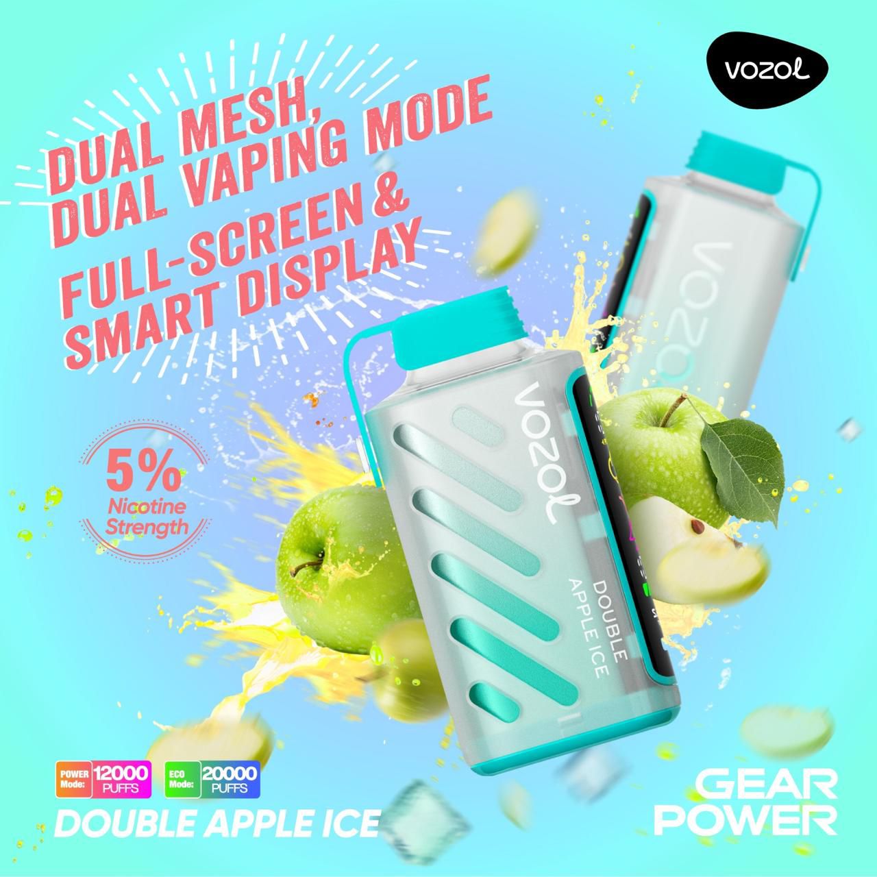 VOZOL Gear Power 20000 Puffs Disposable Vape In UAE Dubai