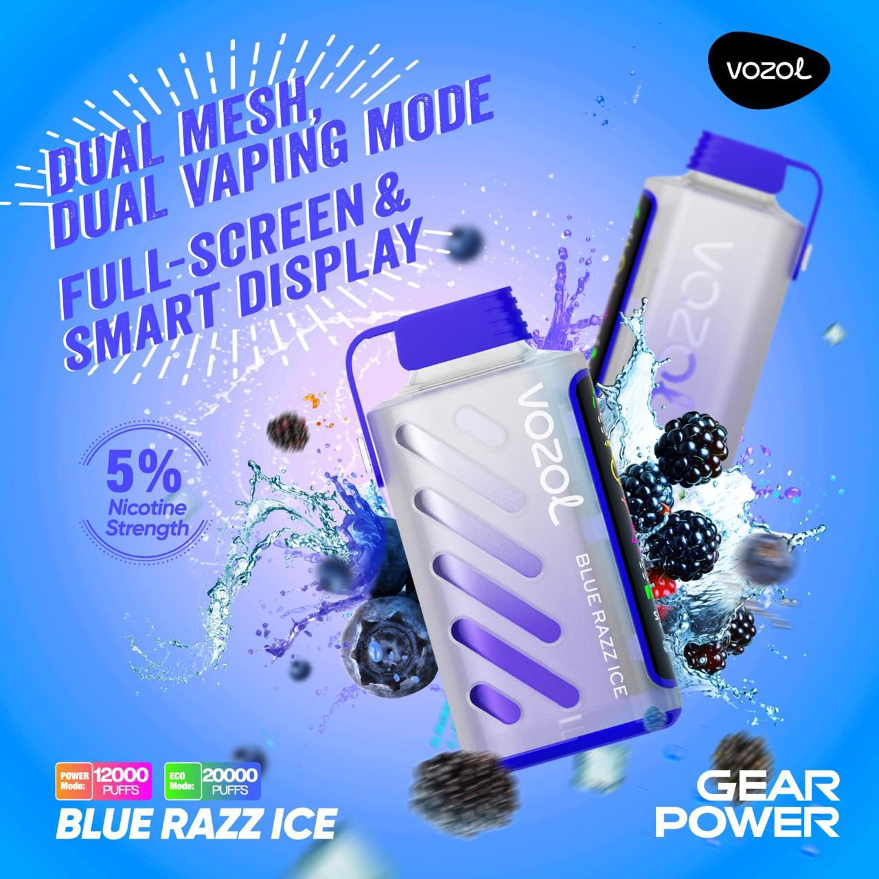 VOZOL Gear Power 20000 Puffs Disposable Vape In UAE Dubai